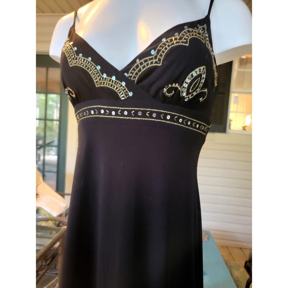 Gharani Stok London Fashion Designer Black Dress Sequin Bodice Elastane MINT, Sm - Picture 7 of 10